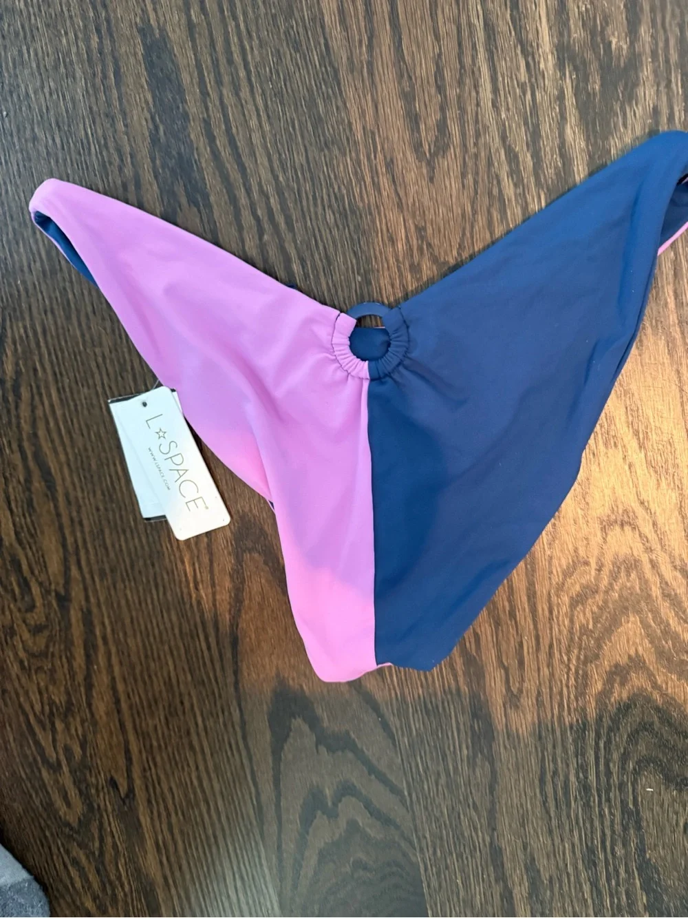 L Space Blue and Pink Bikini‎ Bottom - Classic Low Rise